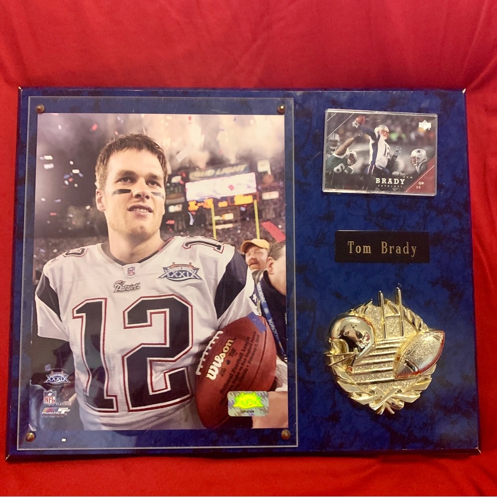 Vtg NFL Patriots Tom Brady Super Bowl Plaque